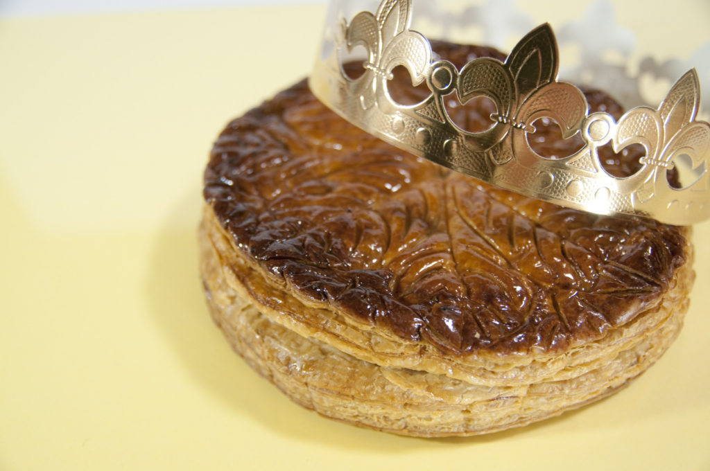 King cake in France with crown